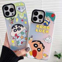 【สำหรับ iPhone】อนิเมะเครยอนชินจัง เคสโทรศัพท์ เคสโทรศัพท์เลเซอร์ TPU  for iPhone 14 ProMax 11 12 13 Pro Max xr xs x max เคสโทรศัพท์ป้องกันการตกหล่น