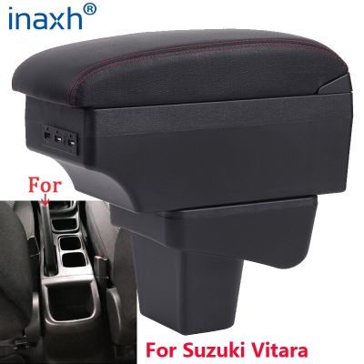 ที่เท้าแขนสำหรับ Suzuki Vitara ส่วนการดัดที่เท้าแขนในรถเฉพาะอุปกรณ์เสริมรถยนต์กล่องเก็บของตรงกลางติดตั้งได้ง่าย USB ภายใน