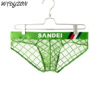 Sexy Underwear Men Transparent Briefs Cuecas Calzoncillos Mesh Breathable Man Underpants Gay Slips Homme Erotic Sissy Panties