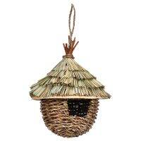 แขวน Hummingbird Nest House ด้านนอกทอมือ Bird Nest ทนทานวัสดุหญ้าธรรมชาติเหมาะสำหรับ Patio Indoor