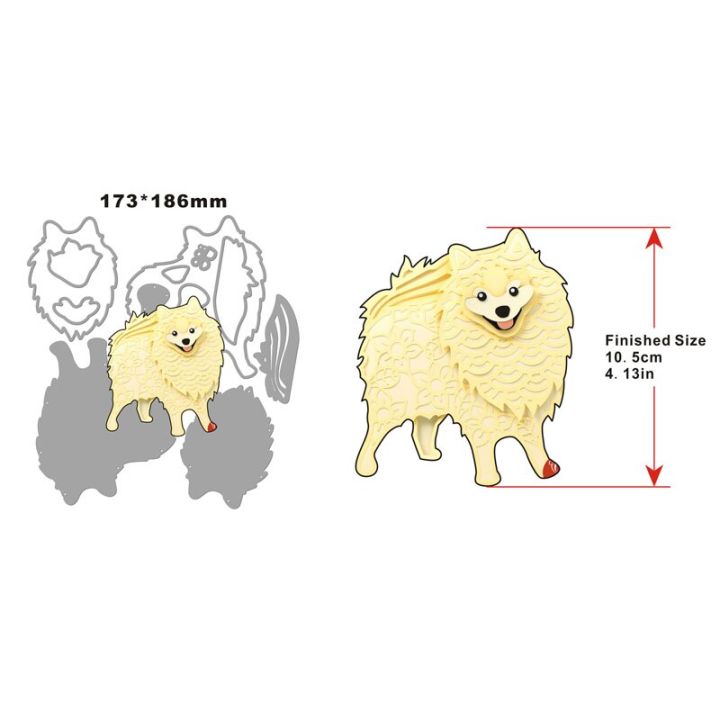 การ์ดกระดาษสำหรับสมุดจดdiy-แม่พิมพ์เครื่องตัดโลหะแบบเป็นชั้นๆสำหรับ3d-สุนัข-spitz-ขนาดเล็กเทคโนโลยีการตกแต่งดายคัทสินค้าใหม่