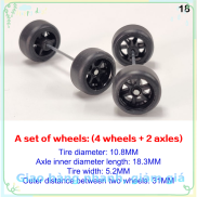PGB 4 cái bộ bánh xe tỷ lệ 1 64 cho bánh xe nóng lốp cao su mô hình Phụ