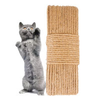 10เมตร Natural Jute Scratch Guards เชือก Pet Cat Scratching Twine ม้วน Twisted Cord Macrame Paw Claw เฟอร์นิเจอร์ Protector