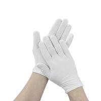 12 Pairs White Soft Cotton Ceremonial Gloves Stretchable Lining Mittens Dust-Free Non-Slip