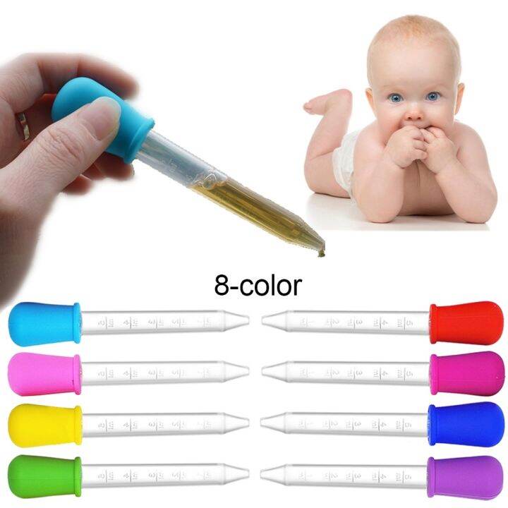 cw-8pcs-pack-non-toxic-5ml-pipettes-transfer-plastic-eyedropper-medicine-dispenser-silicone-feeder-12cm-baby-infants