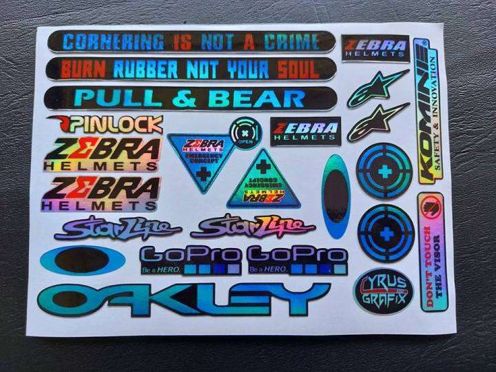ZEBRA HOLOGRAPHIC HELMET VISOR STICKER Lazada PH