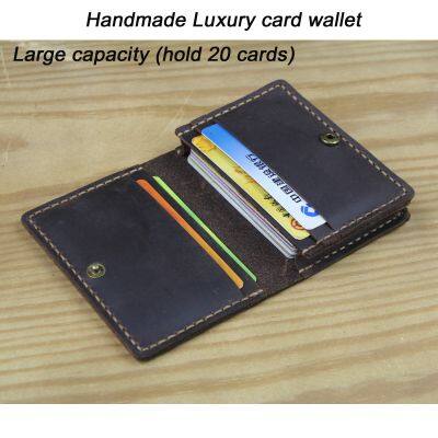 Credit/ID Card Case Genuine leather Handmade High Quality Men Retro Small Wallet Bus/Name Card Holder Leather women card wallet Card Holders