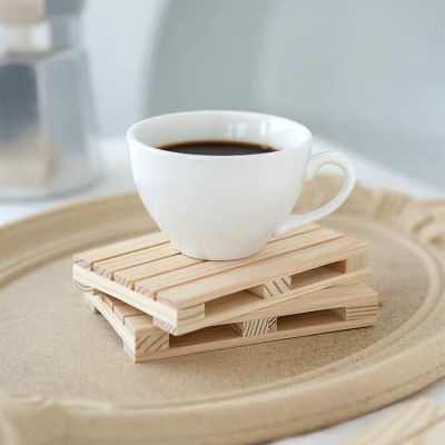 O•urHome [พร้อมส่ง] ที่รองแก้วฉนวนไม้ Wooden insulated coaster ไม้ธรรมชาติ 100% ฉนวนกันความร้อน พร็อพถ่ายรูป เชิงเทียน ที่รองแก้วกาแฟ