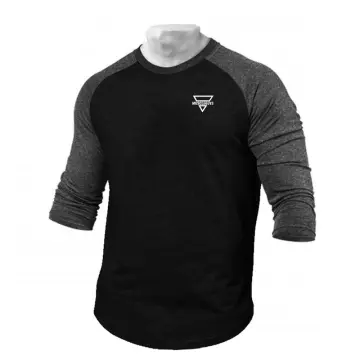 Three quarter sleeve gym on sale top