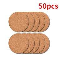 50pcs Natural Round Wooden Slip Slice Cup Mat Coaster Tea Coffee Mug Drinks Holder for DIY Tableware Decor Durable Pad