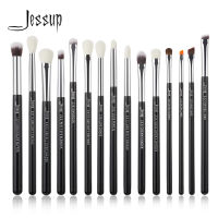 Jessup Makeup Brushes Set Eyeshadow Eye Blending Brow Liner Concealer Brush 15pcs BlackSilver Shader Synthetic Goat Hair