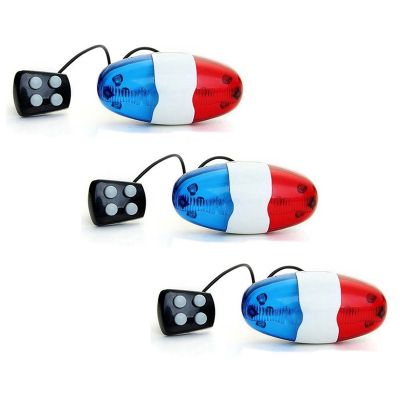 3X Bicycle Bell 6 LED 4 Tone Horn LED Light Electronic Siren Bicycle Bells for Kids Bike Accessories