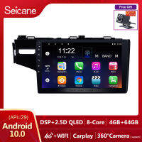 Seicane - 10.1 inch IPS หน้าจอสัมผัส Android 10.0 วิทยุรถยนต์ GPS โฮสต์ 2014 2015 HONDA JAZZ/FIT (RHD) (LHD) 2Din เล่นมัลติมีเดียสนับสนุน SWC แบ่งหน้าจอ Netflix Playstore วัด YouTube