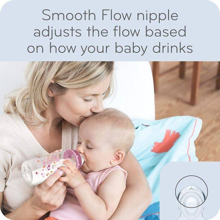 usa-ใหม่-ขวดนม-nuk-รุ่น-smooth-flow-anti-colic-bottle-มีแถบวัดอุณหภูมิ-ลดโคลิค-10oz-mickey-mouse