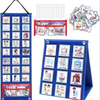 Visual Schedule for Kids Daily Routine Chart with 70 Cards Calendar Pocket Autism Learning Behavioral Tool For School Toys Adhesives Tape