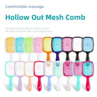 【YF】✑﹍  1PC Color Hair Massage Blow Dry Mesh Comb Non-knotted Straight Styling Hollowed Out