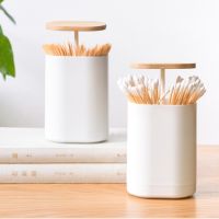 Automatic Pop-up Toothpick Storage Case Cotton Swabs Box Toothpick Box Dispenser Dental Floss Storage Container Home Decor