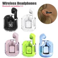 Wireless Bluetooth Headset Transparent Headphones LED Power Digital Display Stereo Sound Bluetooth Earphones for Sports Working Over The Ear Headphone