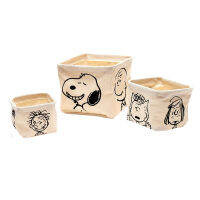 3pcs Snoopy desktop storage box coin storage bag sundries canvas jewelry classification storage box backpack