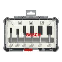 [คุ้มค่าราคา!] ดอกเร้าเตอร์กัดตรง BOSCH รุ่น RouterBit1/46p ขนาด 1/4 นิ้ว (แพ็ค 6 ชิ้น) สีเทา - เงิน