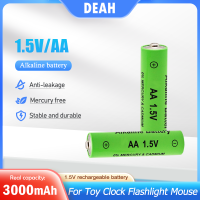 1-2PCS 1.5V 3000MAh AA แบตเตอรี่อัลคาไลน์แบบชาร์จไฟได้สำหรับของเล่นไฟฟ้าไฟฉายนาฬิการีโมทคอนลออดไร้สาย LED Lamp