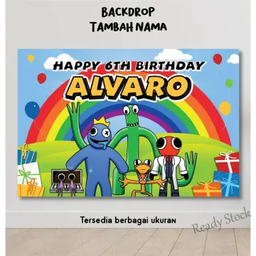 Rainbow Friends Roblox Birthday Banner Personalized Party Backdrop