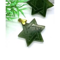 1Pc Natural Star Nephrite Jade pendent Green Jade pendent AAA Quality jade jewelry High Quality Jade Pendent With Chain.