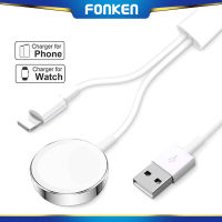 FONKEN 2 In 1 Qi ที่ชาร์จไร้สายแม่เหล็ก,สำหรับ Apple Watch IWatch Series สายชาร์จแบบเร็วสำหรับ iPhone และ IPads