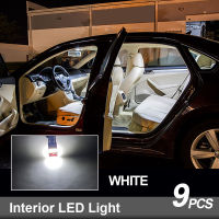 9pcs White Canbus No Error LED Bulbs Interior Dome Map Reading Light Kit For 2013 2014-2019 Isuzu mu-X mux License Plate Lamp