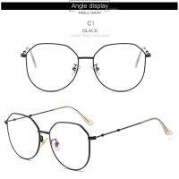 Literary Flat Light Myopia Lady Metal Frame Men ashion Glasses R Big Frame Wild Oval Eyewear