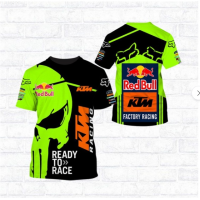 Outdoor leisure sports short-sleeved KTM T-shirt 3D Red Bull F1 team full-body print S-5XL green {plenty}