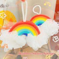 Soft Shower Mesh Rainbow Foaming Sponge Bath Ball Body Cleaner Exfoliating Scrubbers Cleaning Tool Bathroom Accessories Adhesives Tape