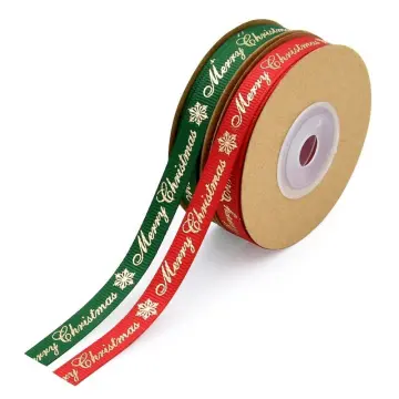 5 colors Christmas Ribbon 1 Inch x 125 yds Satin Ribbon Rolls Red Green  Gold