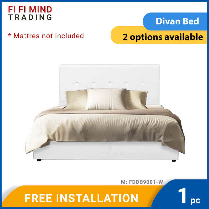 Derekka Queen Size PU Leather Divan Bed Frame/ Bedframe/ Katil Divan Queen Lazada