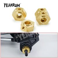 YEAHRUN 4Pcs Brass Axle Wheel Hub Adapter Weights Counter Counterweight for Axial SCX6 AXI05000 JEEP JLU Wrangler 1/6 RC Car Electrical Connectors