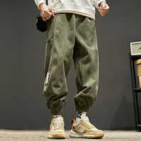 ผู้ชายฤดูใบไม้ผลิฤดูใบไม้ร่วงแฟชั่นญี่ปุ่น Streetwear กางเกงลำลองหลวม Corduroy Cargo Hip Hop ขนาดใหญ่5XL Harem กางเกง