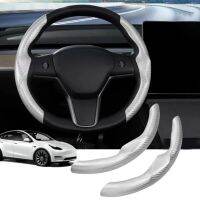 2pcs Steering Wheel Covers Carbon Fiber Enhance Grip Control Non-slip Protector Car Steering Covers for Tesla Model 3 Model Y