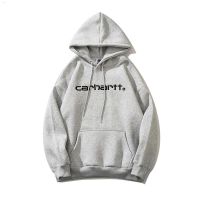 Carthartt เสื้อฮู้ดปักลายตัวอักษร Carhart สำหรับผู้ชายและผู้หญิงคู่รักลำลองหลวมเสื้อขนแกะแจ็คเก็ตอเมริกัน