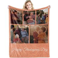 Custom Blanket with Text Picture Collage Customized Throw Blankets, Birthday Anniversary Wedding Gifts Personalized for Dad, Mom, Kids, Dogs, Friends or Couples Photo3