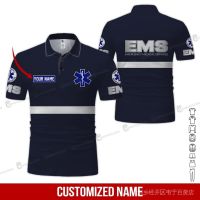 ♟✳○ เสื้อโปโล พิมพ์ลาย EMS HK418 สําหรับผู้ชาย