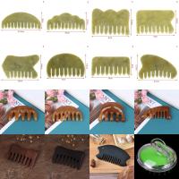 ㍿ 1Pc Chinese Nature Jade Wood Comb Guasha Facial Massage Spa Acupuncture Head Therapy Trigger Point Treatment On Head Beauty Tool