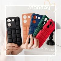 Phone Case เคส VIVO Y36 4G 5G Y35 Y16 Y22 Y22s Y02 Y02A Y02T Y01 Y15s Y15A สีทึบสามมิติป้องกันเลนส์โครงสี่เหลี่ยมจัตุรัสซิลิโคนกันกระแทกฝาครอบหลัง2023