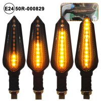 E24 Motorcycle Turn Signals Flowing Turn Signal Light 12LED Turn Signal Indicator Amber Light Blinker 12V M10 Approved E-Mark