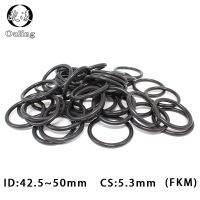 5PC Fluorine rubber Ring Black FKM O-ring Seal CS5.3mm ID42.5/43.7/45/46.2/47.5/48.7/50mm O Ring Gasket Oil Ring Sealing Washer Gas Stove Parts Access