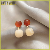 Lofty ต่างหูจี้ทรงสี่เหลี่ยมทรงเรขาคณิตสีฟ้าหมอกควันใหม่1คู่สีขาวเครื่องประดับแฟชั่นคุณภาพสูงเครื่องประดับต่างหูสำหรับเครื่องประดับแฟชั่นสำหรับผู้หญิงสาวน่ารัก