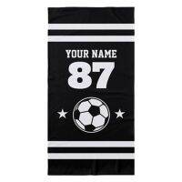 Black Personalised Soccer Jersey Gift Custom Name Number Soccer Ball Football Sport Towel Men Travel Shower Gym Towels Quick Dry