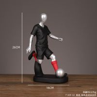 Modern Creative Resin Crafts Football Player Figurines Desktop Home Living Room Soccer Player Statues Sculpture Decor Ornaments