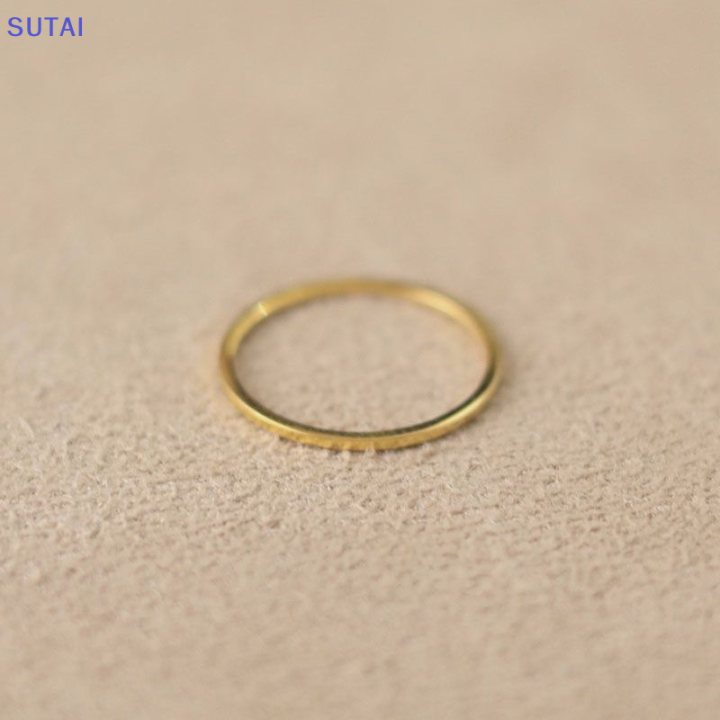 lowest-price-sutai-ชุดแหวนเคลือบสองชั้นแบบเรียบ2ชิ้นแหวนเปิดนิ้วแบบปรับได้สำหรับผู้หญิงเครื่องประดับแนววินเทจ