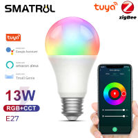 Tuya Zigbee 13วัตต์หลอดไฟ E27 RGB หลอดไฟ LED Dimmable Timing กับสมาร์ทชีวิต APP การควบคุมเสียงสำหรับ Home Alexa