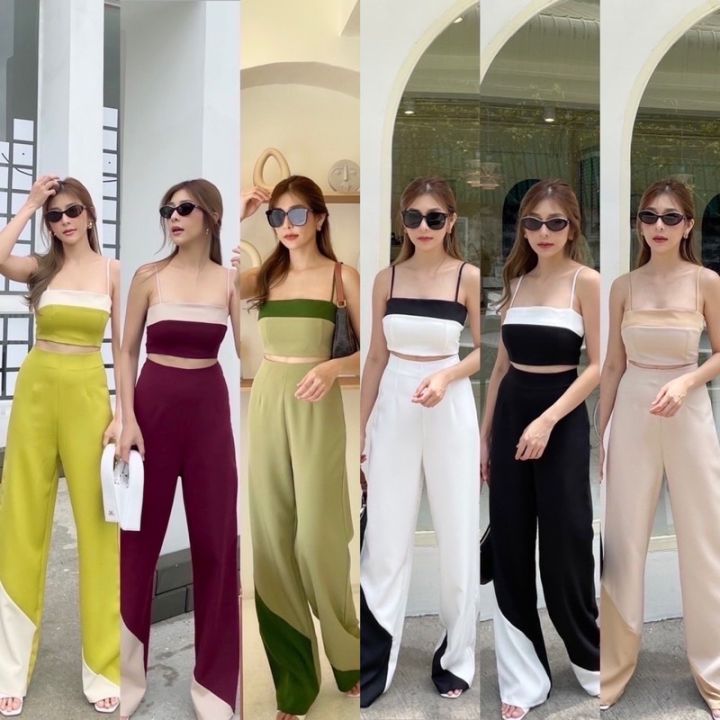 พร้อมส่ง-2tone-set-setทูโทน-มาพร้อมdesign-โทนสีไม่ซ้ำใคร-ความสวยนี้เกินราคาแน่นอนค่ะ-สวยแพงมาก-ผ้าเกรดดี-fatwo